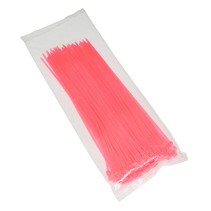 COLLIER DE SERRAGE NYLON TYPE RILSAN 2,5x200mm ROSE FLUO (VENDU PAR 100)