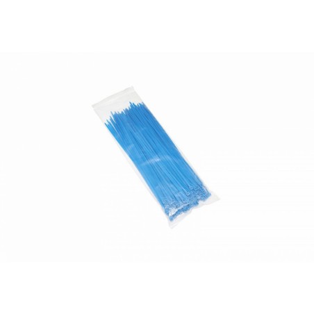 COLLIER DE SERRAGE NYLON TYPE RILSAN 3,6x250mm BLEU FLUO (VENDU PAR 100)