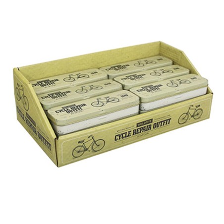 KIT REPARATION CHAMBRE A AIR WELDTITE 1940 VINTAGE METAL - BOITE (6 PATCHS 25mm   COLLE 5g   PAPIER PONCE   BANDE CAOUTCHOUC)