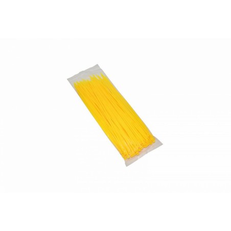 COLLIER DE SERRAGE NYLON TYPE RILSAN 3,6x250mm JAUNE FLUO (VENDU PAR 100)