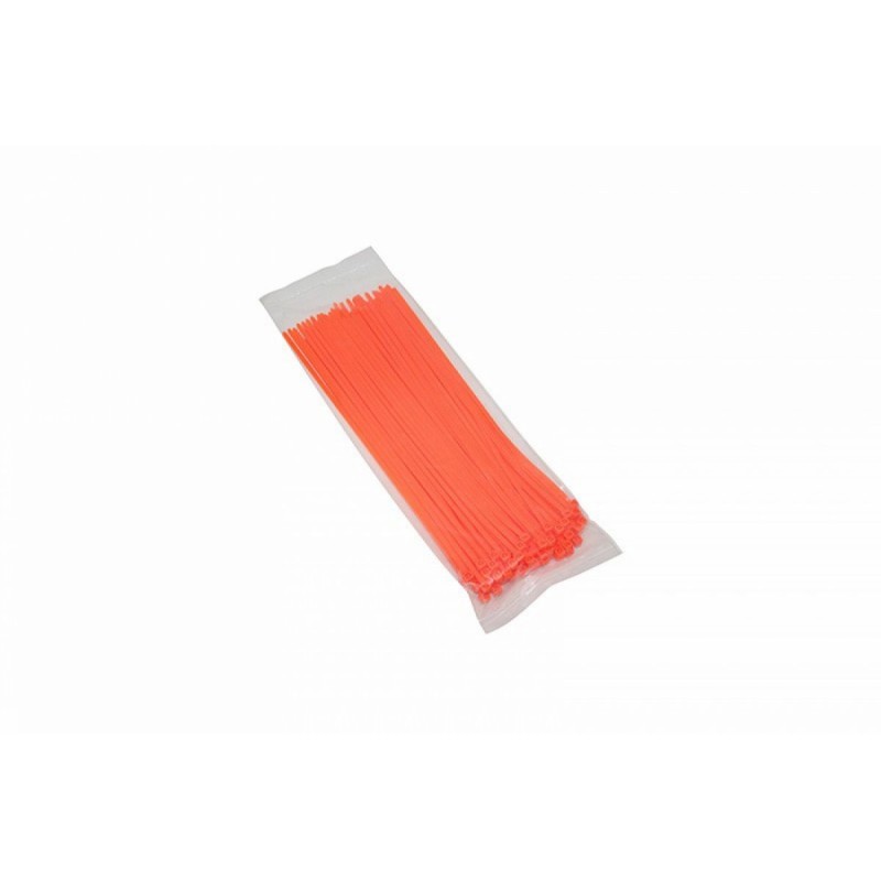 COLLIER DE SERRAGE NYLON TYPE RILSAN 3,6x250mm ORANGE FLUO (VENDU PAR 100)