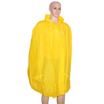 PONCHO ANTI PLUIE ADULTE P2R AVEC CAPUCHE ET HOUSSE - PVC EPAIS JAUNE HAUTE QUALITE