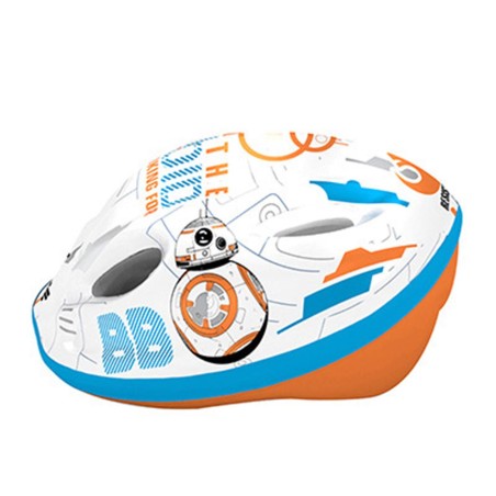 CASQUE VELO ENFANT DISNEY V2 STARWARS BLANC-BLEU-ORANGE AVEC MOLETTE REGLAGE TAILLE 54-58 (VENDU SUR CARTE)