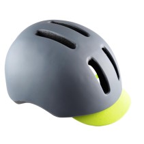 CASQUE URBAIN POLISPORT COMMUTER GRIS/JAUNE FLUO MAT IN MOLD REGLAGE OCCIPITAL 58/61 (LED