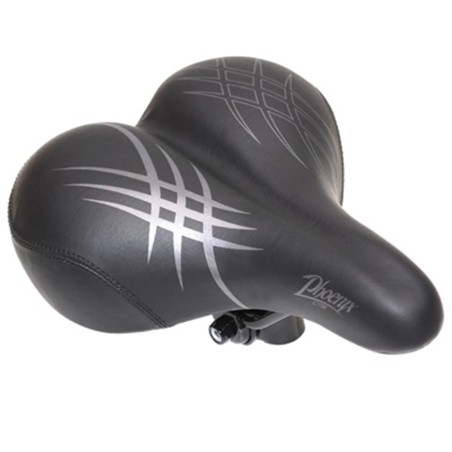 SELLE NEWTON CITY STRACE PHOENIX FEMME NOIR 255x225mm AVEC CHARIOT RAIL ACIER NOIR AVEC AMORTISSEUR