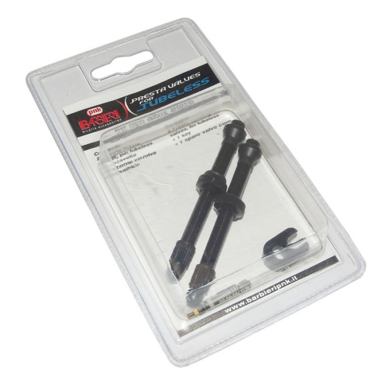 VALVE DE PNEU VTT SELECTION P2R TUBELESS COLORI NOIR 60mm PRESTA (LA PAIRE)