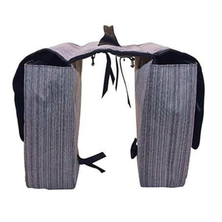SACOCHE ARRIERE VELO DOUBLE NEWTON MINE AVEC PROTEGE PLUIE 24L GRIS (FIXATION SUR PORTE BAGAGE L32.5xl12xh31cm) (PAIRE)