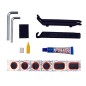 KIT REPARATION CHAMBRE A AIR WELDTITE VTT AVEC OUTILS - BOITE (4 PATCHS 18mm   2 PATCHS 28x18mm   COLLE 5g   PAPIER PONCE  