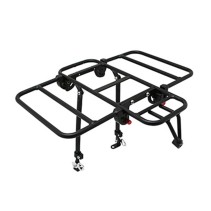 PORTE BAGAGE VELO AVANT PLATEFORME P2R PLIABLE SUR LES COTES (SANS OUTIL) ALU NOIR MAT 29''-26" (POIDS MAXI 10KGS)
