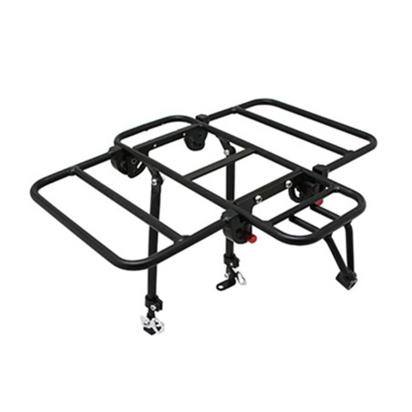PORTE BAGAGE VELO AVANT PLATEFORME P2R PLIABLE SUR LES COTES (SANS OUTIL) ALU NOIR MAT 29''-26" (POIDS MAXI 10KGS)
