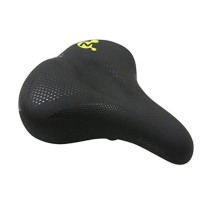 SELLE NEWTON CITY METRO ELASTOMERE NOIR A MEMOIRE DE FORME AVEC POIGNEE PRISE EN MAIN 260x220mm (IDEAL POUR VELO ELECTRIQUE)