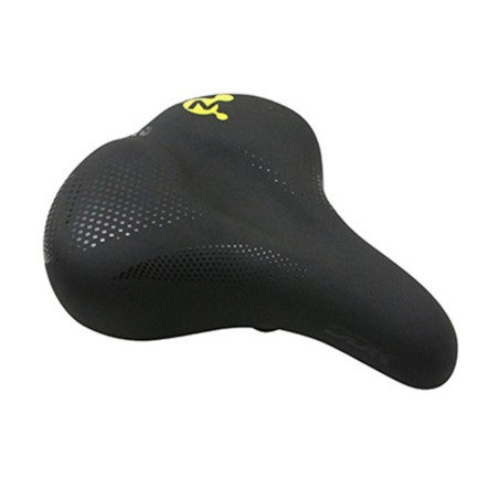 SELLE NEWTON CITY METRO ELASTOMERE NOIR A MEMOIRE DE FORME AVEC POIGNEE PRISE EN MAIN 260x220mm (IDEAL POUR VELO ELECTRIQUE)