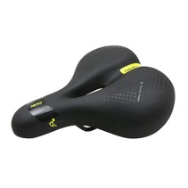 SELLE NEWTON CITY ERGONOMIC ELASTOMERE DAME NOIR A MEMOIRE DE FORME AVEC TROU CENTRAL 260x210mm