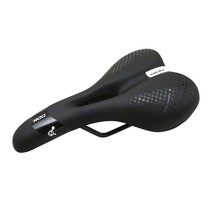 SELLE NEWTON VTT-TREKKING ERGONOMIC HOMME NOIR A MEMOIRE DE FORME AVEC TROU CENTRAL 260x155mm
