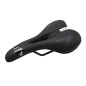 SELLE NEWTON VTT-TREKKING ERGONOMIC HOMME NOIR A MEMOIRE DE FORME AVEC TROU CENTRAL 260x155mm