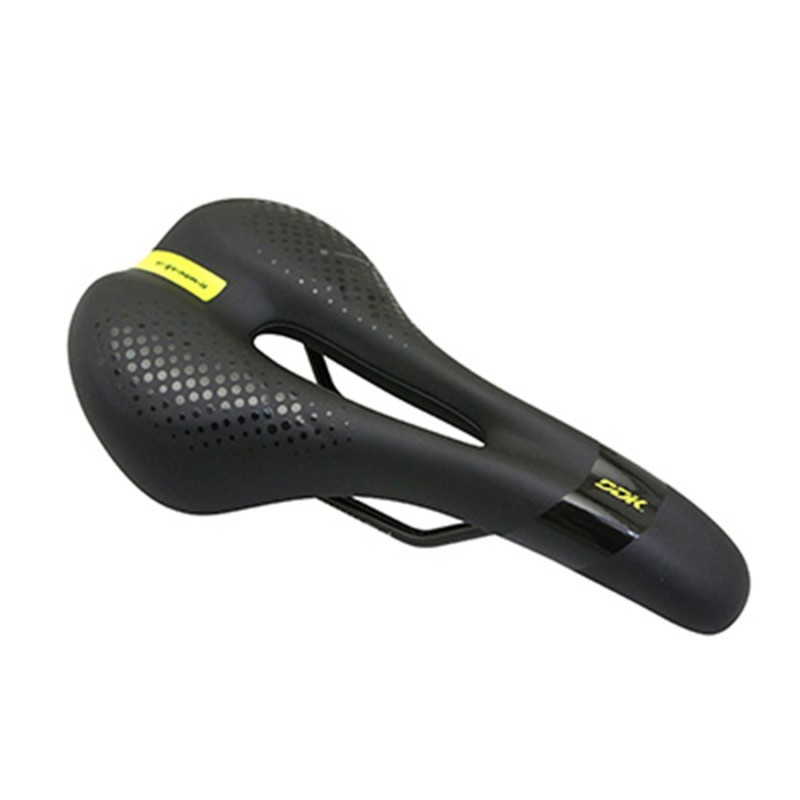 SELLE NEWTON ROUTE ERGONOMIC NOIR A MEMOIRE DE FORME AVEC TROU CENTRAL 272x140mm