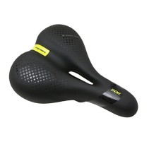 SELLE NEWTON CITY ERGONOMIC ELASTOMERE HOMME NOIR A MEMOIRE DE FORME AVEC TROU CENTRAL 260x185mm