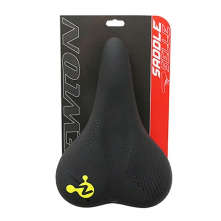 SELLE NEWTON CITY METRO MIXTE ELASTOMERE NOIR A MEMOIRE DE FORME 260x180mm