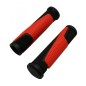 POIGNEE VTT PROGRIP 807 DOUBLE DENSITE OPEN END NOIR-ROUGE DIAM 28 125mm (LIVRE AVEC EMBOUTS) (PAIRE)