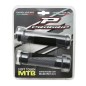 POIGNEE VTT PROGRIP 807 DOUBLE DENSITE OPEN END NOIR-GRIS DIAM 28 125mm (LIVRE AVEC EMBOUTS) (PAIRE)