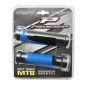 POIGNEE VTT PROGRIP 807 DOUBLE DENSITE OPEN END NOIR-BLEU LIGHT DIAM 28 125mm (LIVRE AVEC EMBOUTS) (PAIRE)(PAIRE)