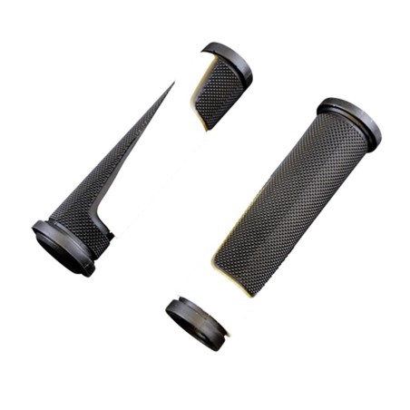 POIGNEE VELO PROGRIP 807 NOIR/BLANC 125MM AVEC BOUCHONS (PR)