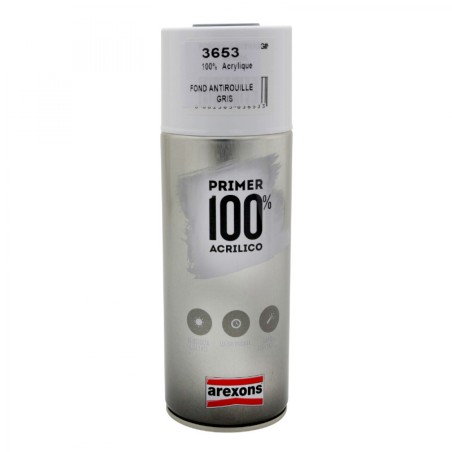 APPRET PEINTURE AREXONS PRIMER 100% ACRYLIQUE ANTI-ROUILLE GRIS (AEROSOL-BOMBE 400 ml) (3653)