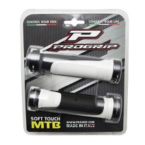 POIGNEE VTT PROGRIP 997 DOUBLE DENSITE OPEN END AVEC LOCK ON NOIR-BLANC 130mm (LIVRE AVEC EMBOUTS) (PAIRE)