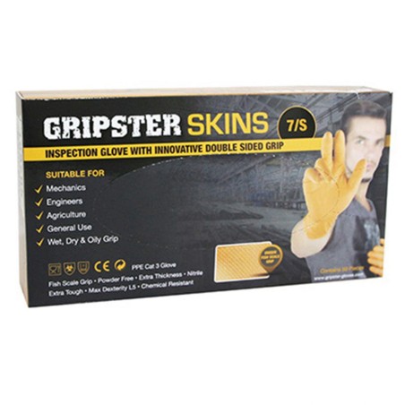GANTS ATELIER NITRILE ECAILLES DE POISSON RESISTANT AUX PRODUITS CHIMIQUES, AUX HUILES, A L'ESSENCE ORANGE