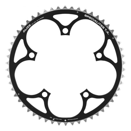 PLATEAU ROUTE 5BRA D.130 TA ALIZE 54DTS EXTERIEUR NOIR ALU 7075 TYPE SHIMANO 8-9-10V.