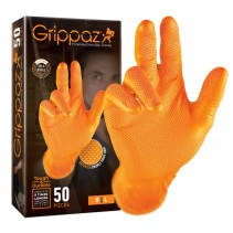 GANTS ATELIER NITRILE ECAILLES DE POISSON RESISTANT AUX PRODUITS CHIMIQUES, AUX HUILES, A L'ESSENCE ORANGE