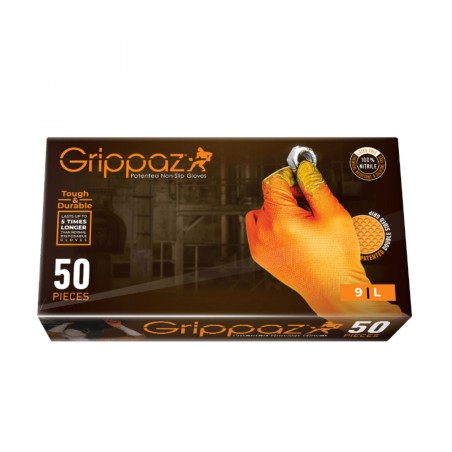 GANTS ATELIER NITRILE ECAILLES DE POISSON RESISTANT AUX PRODUITS CHIMIQUES, AUX HUILES, A L'ESSENCE ORANGE