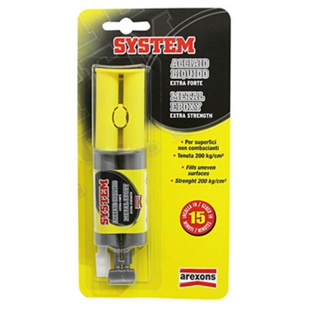 EPOXY-COLLE AREXONS SYSTEM ACIER ULTRA-RESISTANT 200kg-cm2 (SERINGUE 25 ml SOUS BLISTER)