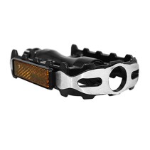 PEDALE VTT ROULEMENT ETANCHE PREMIUM NEWTON CORPS ALU NOIR CAGE ALU ARGENT-NOIRE 9-16" (PAIRE)