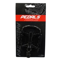 PEDALE VTT ROULEMENT ETANCHE PREMIUM NEWTON CORPS ALU NOIR CAGE ALU ARGENT-NOIRE 9-16" (PAIRE)