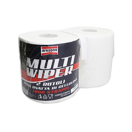 PAPIER BOBINE ESSUIE-MAIN AREXONS WIPPER II MULTI OUATE  (2 BOBINES - 1000 FEUILLES dim 20.3x25cm)