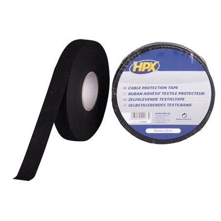 RUBAN ADHESIF HPX TEXTILE PROTECTEUR 19MM X 25M (ROULEAU) - NOIR X1