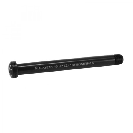 AXE TRAVERSANT - BLOCAGE AVANT BLACKBEARING FILETAGE m15x1.5mm POUR 15X110 NOIR (148mm HORS BUTEE DONT FILETAGE 15mm)