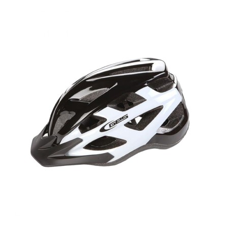 CASQUE VELO ADULTE GES CITY VARIK BLANC-NOIR TAILLE 58-62 AVEC VISIERE ET SYSTEM FIT LOCK (VENDU A L'UNITE EN BOITE)