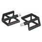 PEDALE BMX-VTT DESCENTE P2R NOIR ALU-FIBRE DE CARBONE FILETAGE 9-16 AVEC PICOTS ROUGE  (PAIRE)