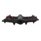 PEDALE BMX-VTT DESCENTE P2R NOIR ALU-FIBRE DE CARBONE FILETAGE 9-16 AVEC PICOTS ROUGE  (PAIRE)