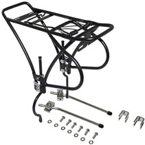 PORTE BAGAGE VELO ARRIERE A TRINGLES P2R DISC ALU NOIR REGLABLE 26" A 29" POUR FREIN A DISQUE