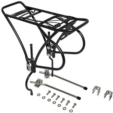PORTE BAGAGE VELO ARRIERE A TRINGLES P2R DISC ALU NOIR REGLABLE 26" A 29" POUR FREIN A DISQUE
