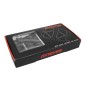 PEDALE VTT DESCENTE - BMX NEWTON NOIR A ROULEMENTS ALU CNC FILETAGE 9-16 AVEC PICOTS ARGENT  (PAIRE)  101x81mm