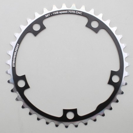 PLATEAU ROUTE 5BRA D.130 STRONGLIGHT 39DTS INTERIEUR NOIR ALU 7075 TYPE SHIMANO  11-10V.