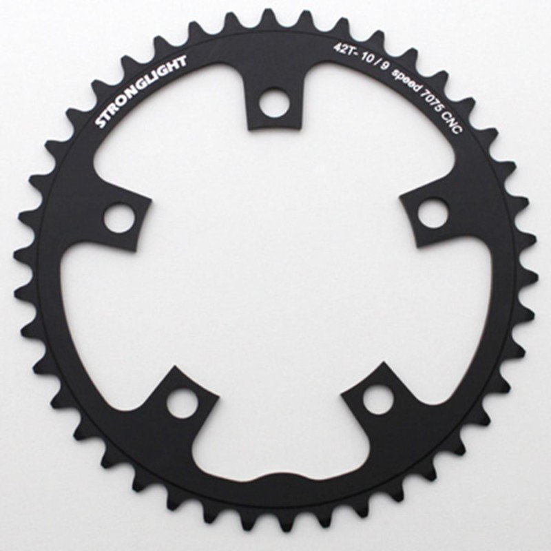 PLATEAU ROUTE 5BRA D.110 STRONGLIGHT 42DTS  INTERIEUR NOIR ALU 7075 TYPE SHIMANO 9-10V.