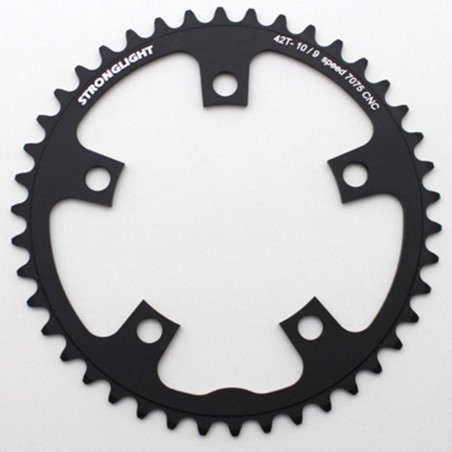 PLATEAU ROUTE 5BRA D.110 STRONGLIGHT 42DTS  INTERIEUR NOIR ALU 7075 TYPE SHIMANO 9-10V.