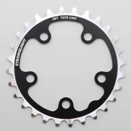 PLATEAU ROUTE 5BRA D.74 STRONGLIGHT 28DTS TRIPLE NOIR ALU 7075  9-10V.