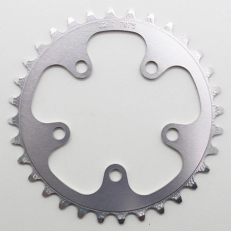 PLATEAU ROUTE 5BRA D.74 STRONGLIGHT 32DTS TRIPLE ARGENT ALU 7075  9-10V.