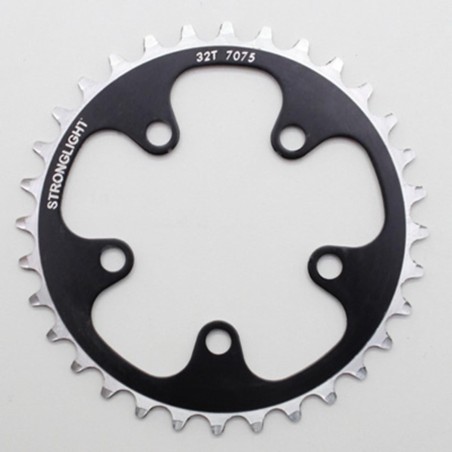 PLATEAU ROUTE 5BRA D.74 STRONGLIGHT 32DTS TRIPLE NOIR ALU 7075  9-10V.